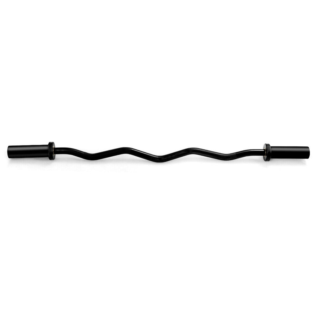 48 Inch Curved Steel Fitness Barbell for Strength Training - 400 lbs Capacity