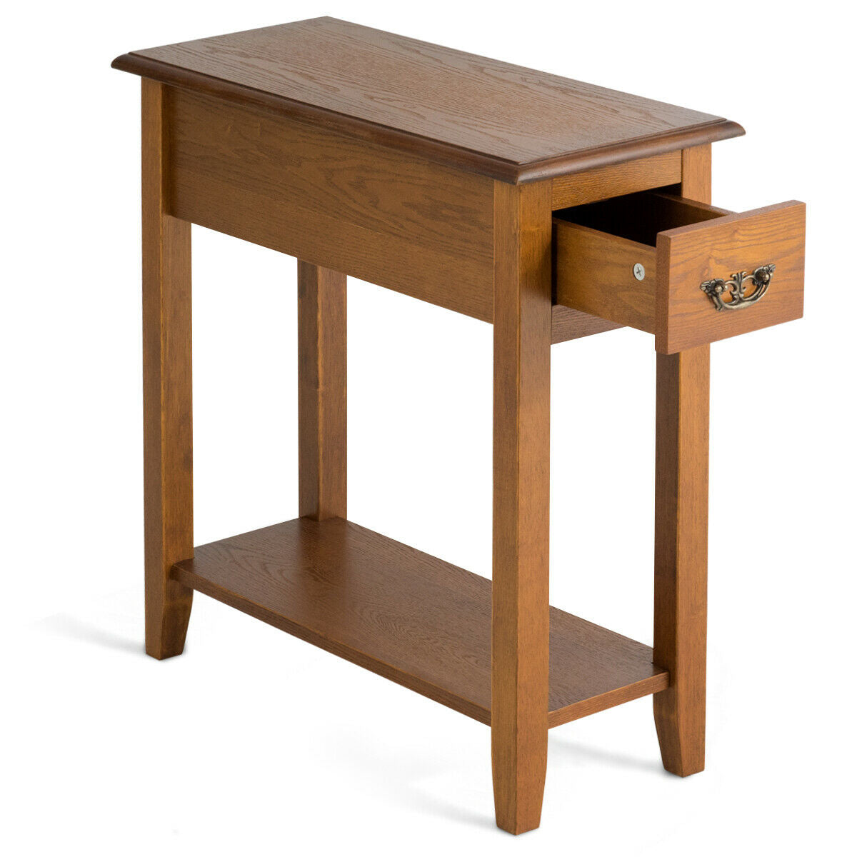 2-Tier Nightstand with Drawer - Yellow