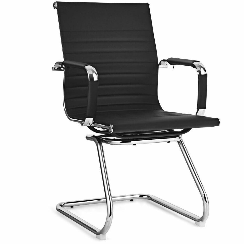 Conference Chair Set of 2 with Armrest Sleeves - Black