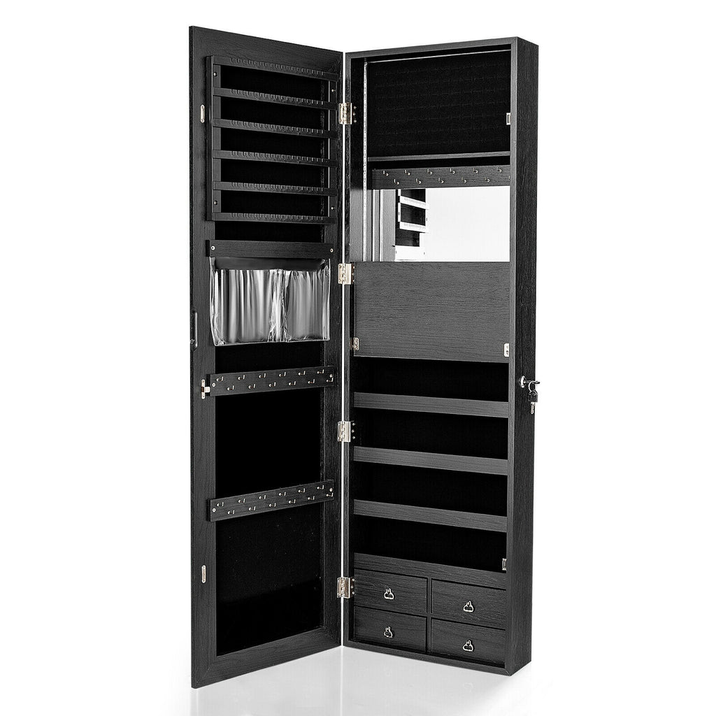 Jewelry & Cosmetics Storage Cabinet - 4 Drawers, Black