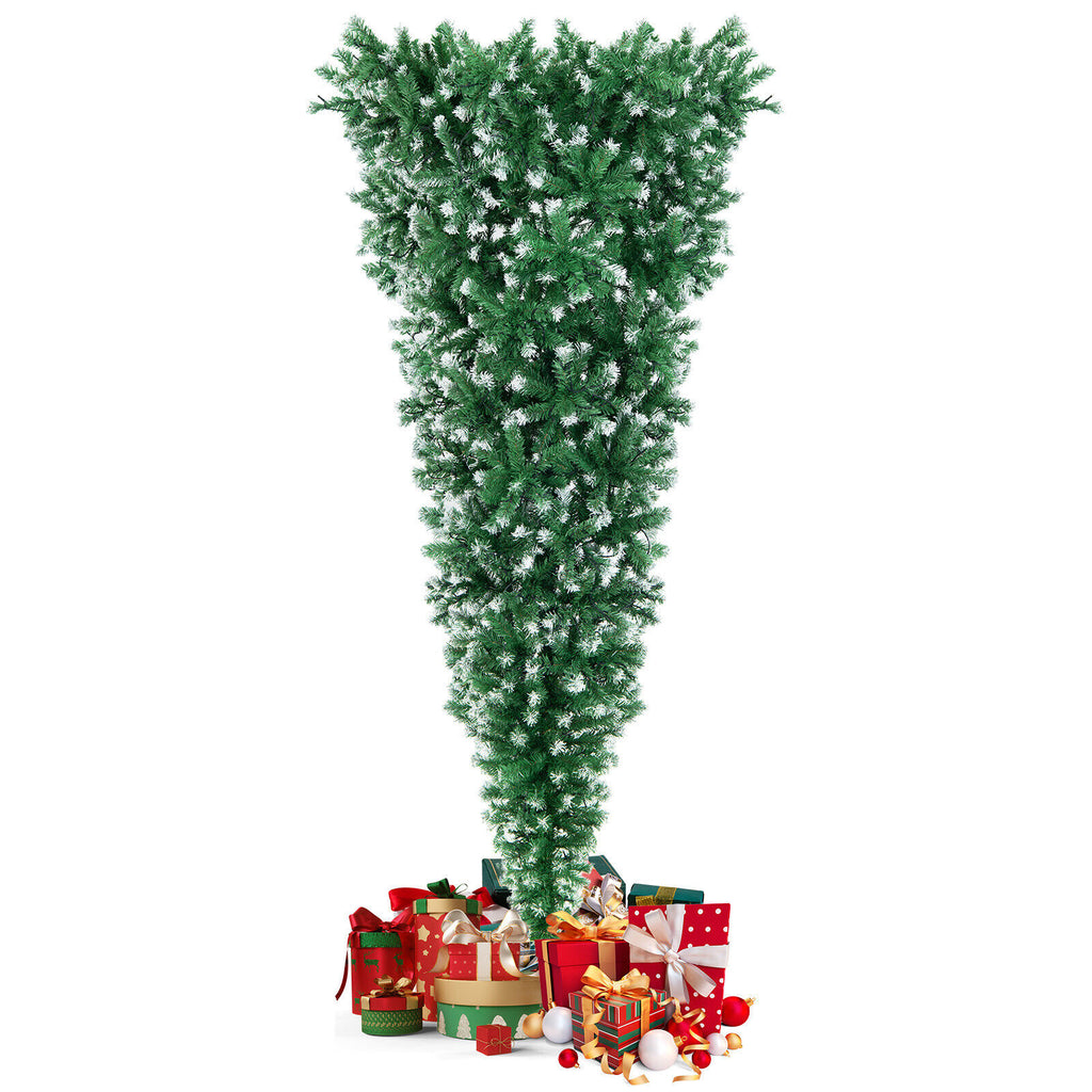 7.5 Feet Pre-Lit Upside Down Christmas Tree with 1100 Tips & 400 LED Lights - Holiday Decor
