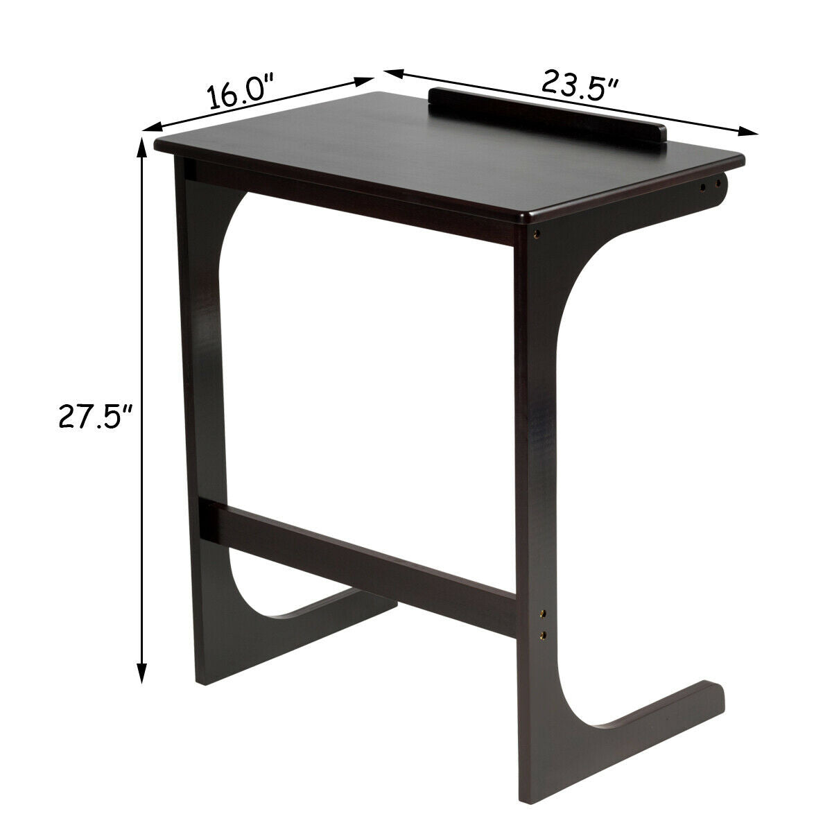 Bamboo Sofa Side Table with Tilting Top - Brown
