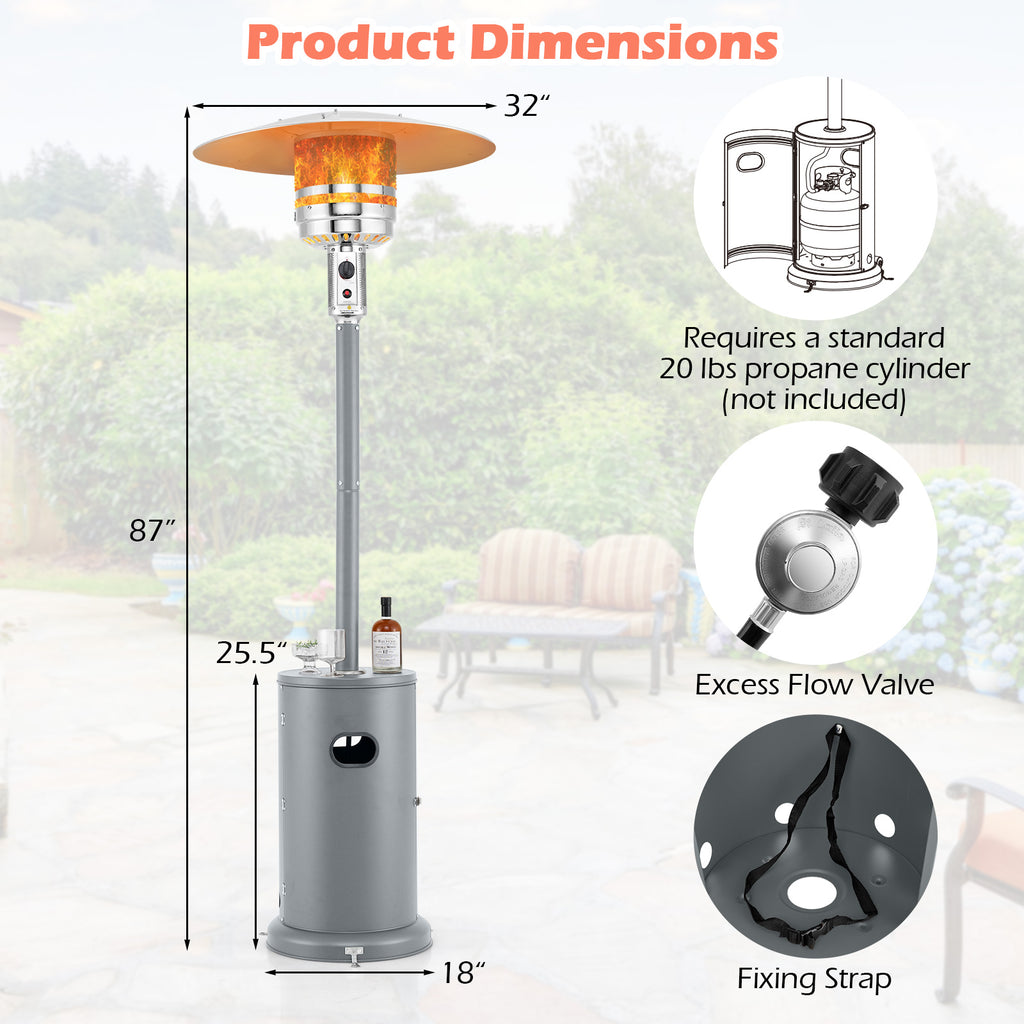 48000 BTU Propane Patio Heater with Round Table Design
