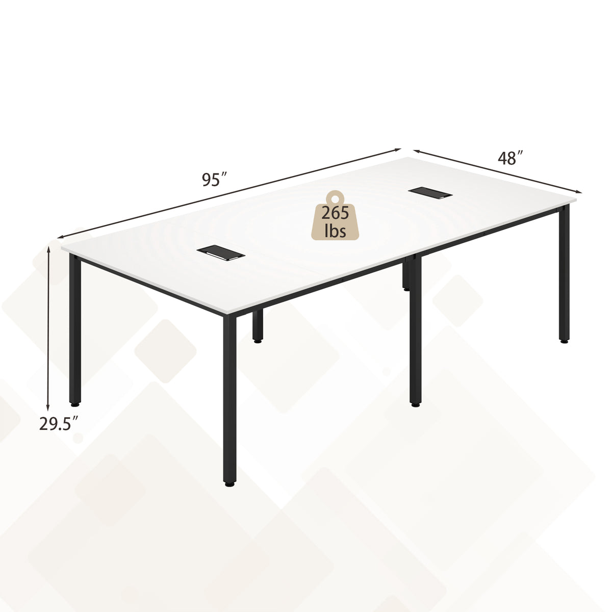 8 Feet Conference Room Table Large Meeting Seats up to 10 People