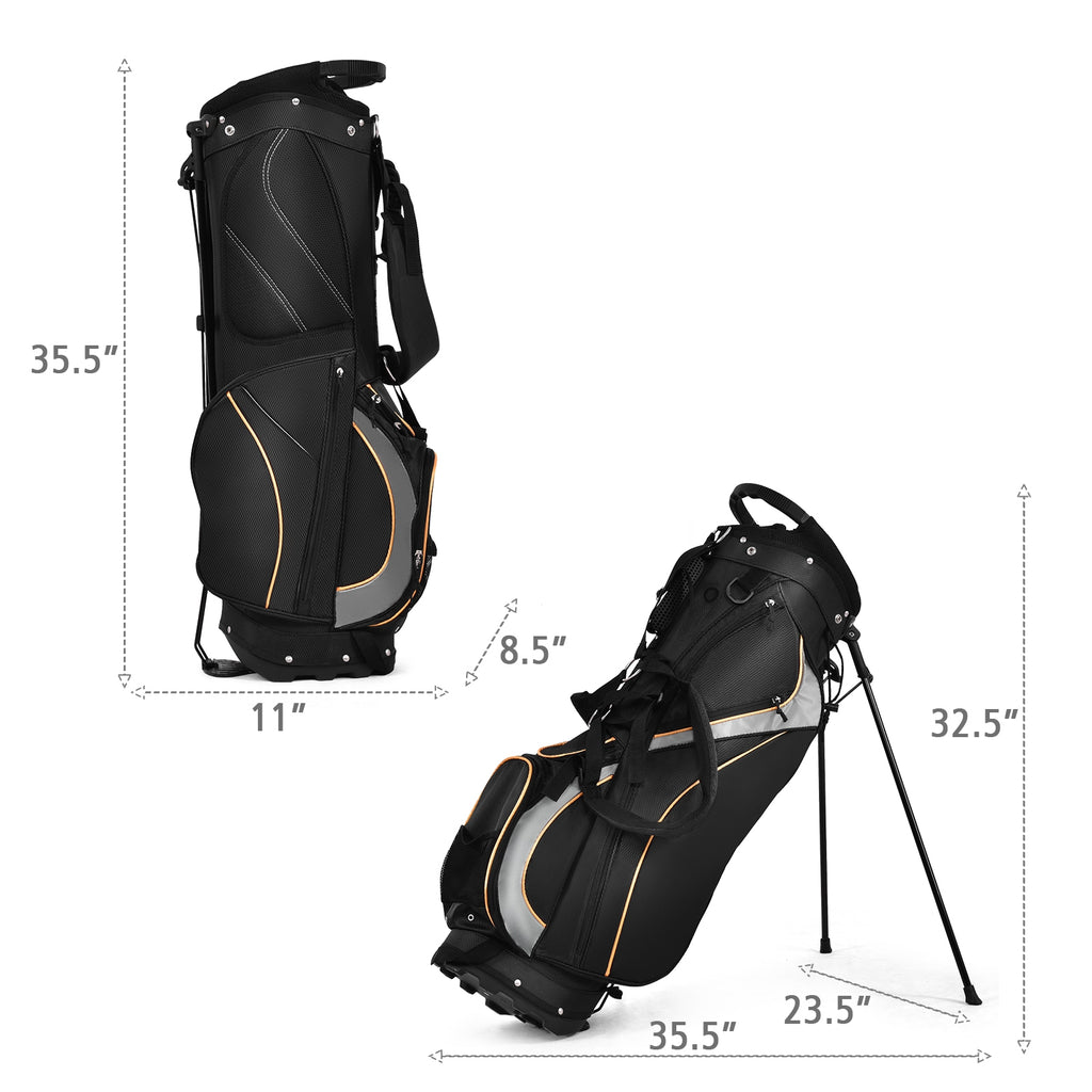 9 Inch Golf Stand Bag with Divider & Multiple Pockets - Costway