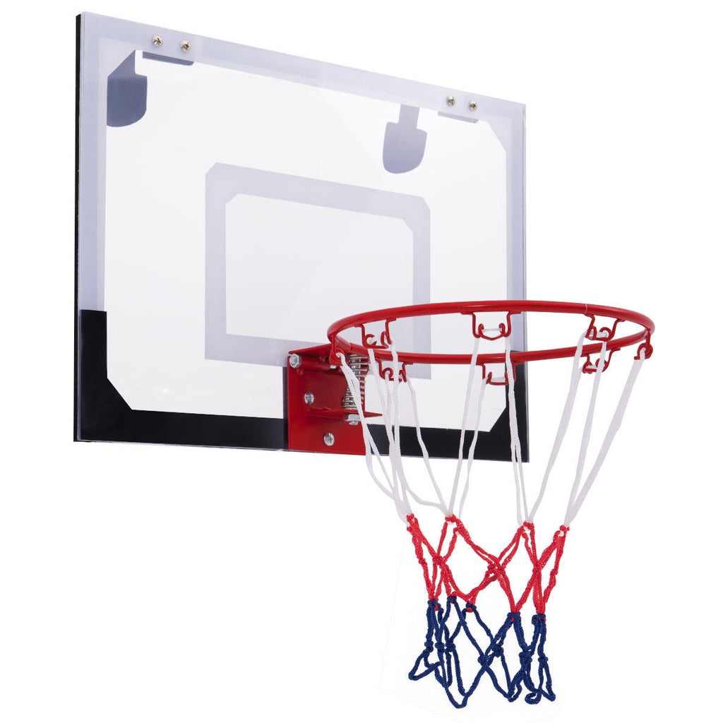 Over-The-Door Mini Basketball Hoop with 9-Inch Rim, Includes Basketball & Nets