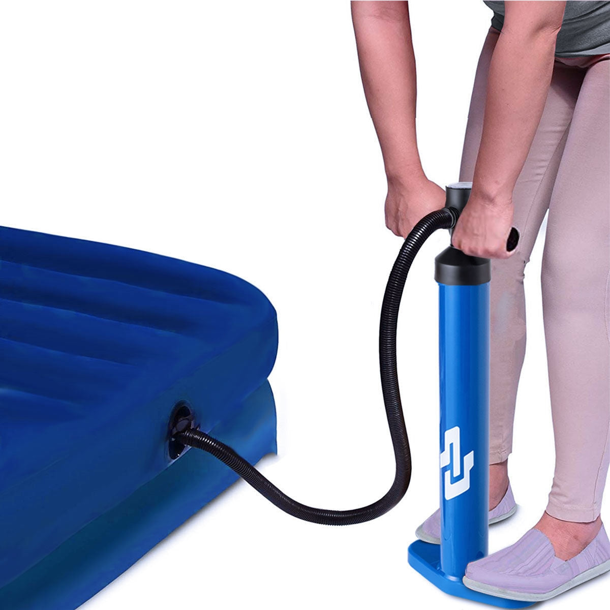 Double Action SUP Hand Pump with Gauge - Inflatable Paddle Board Pump - Costway