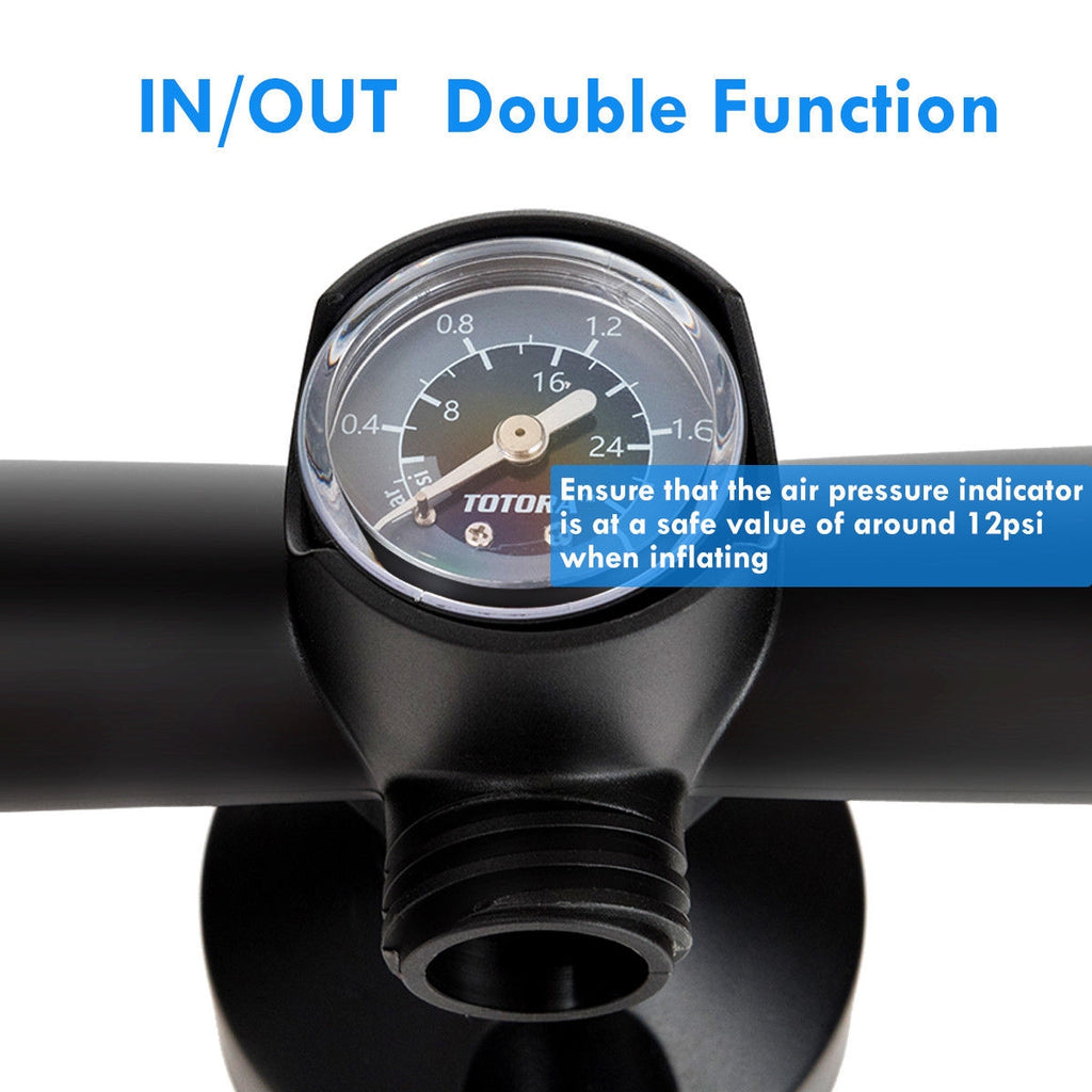 Double Action SUP Hand Pump with Gauge - Inflatable Paddle Board Pump - Costway