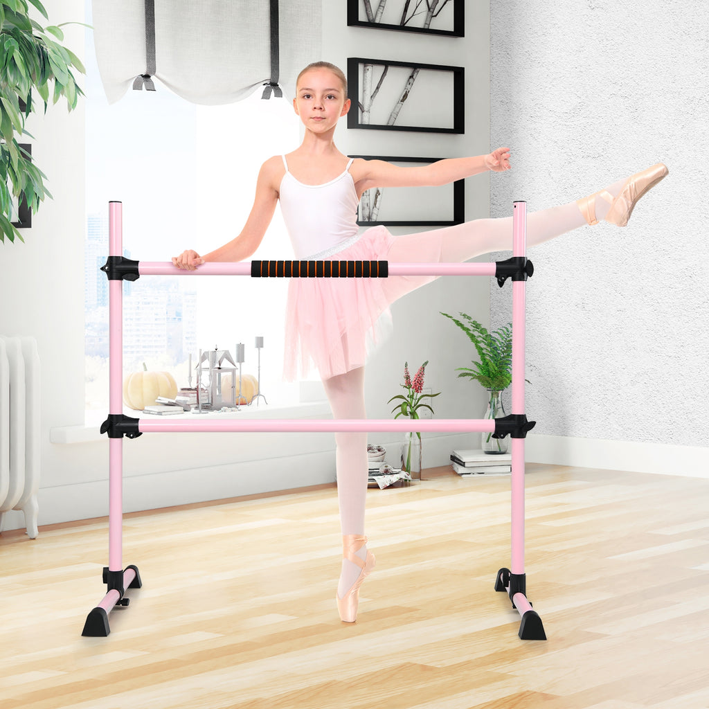 Portable Ballet Barre with Adjustable Height - 4 Feet, Black, Costway