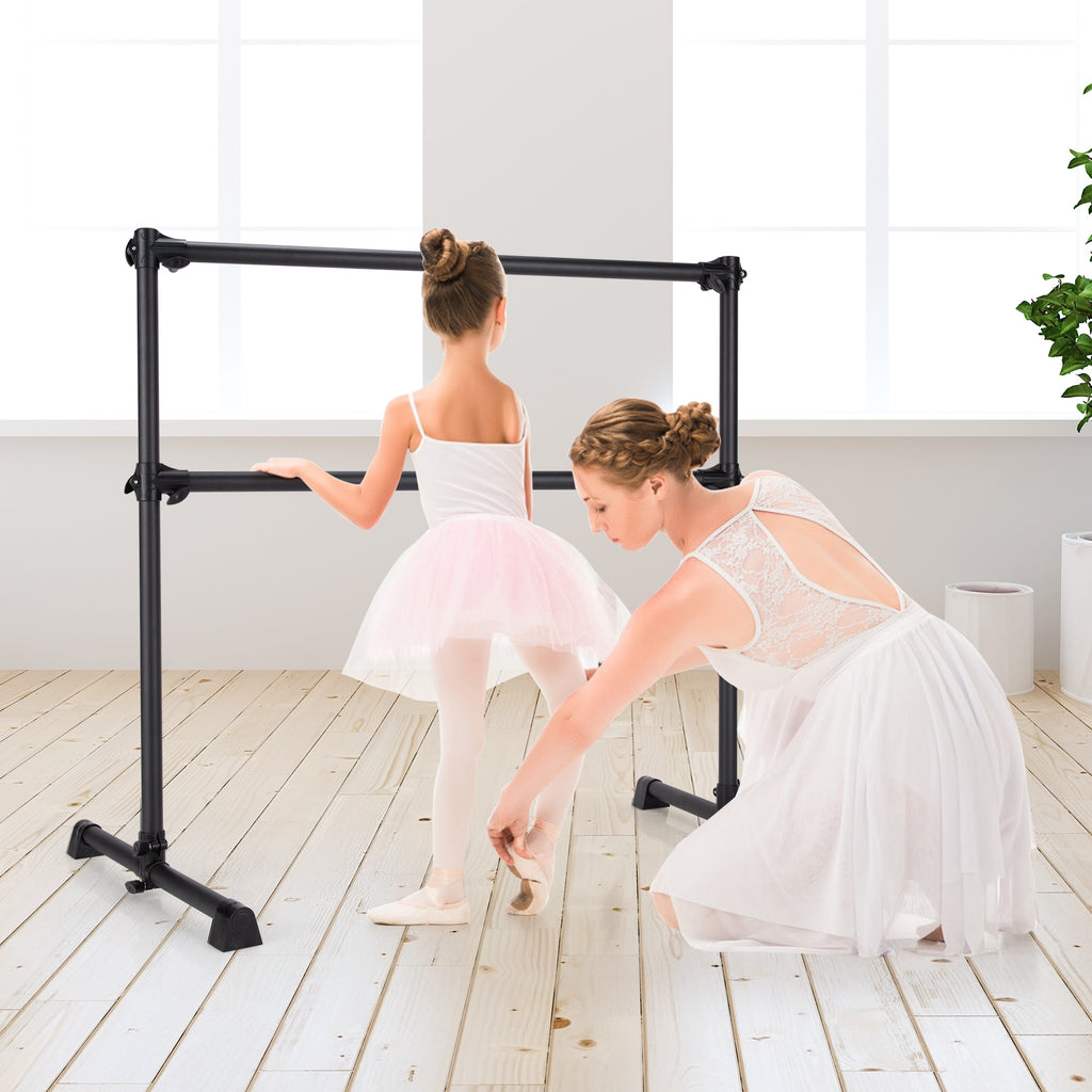 Double Ballet Barre Bar with Adjustable Height - 4 Feet Black Version of THIS Listing