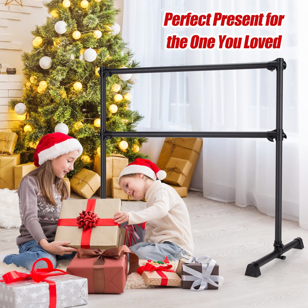 Double Ballet Barre Bar with Adjustable Height - 4 Feet Black Version of THIS Listing