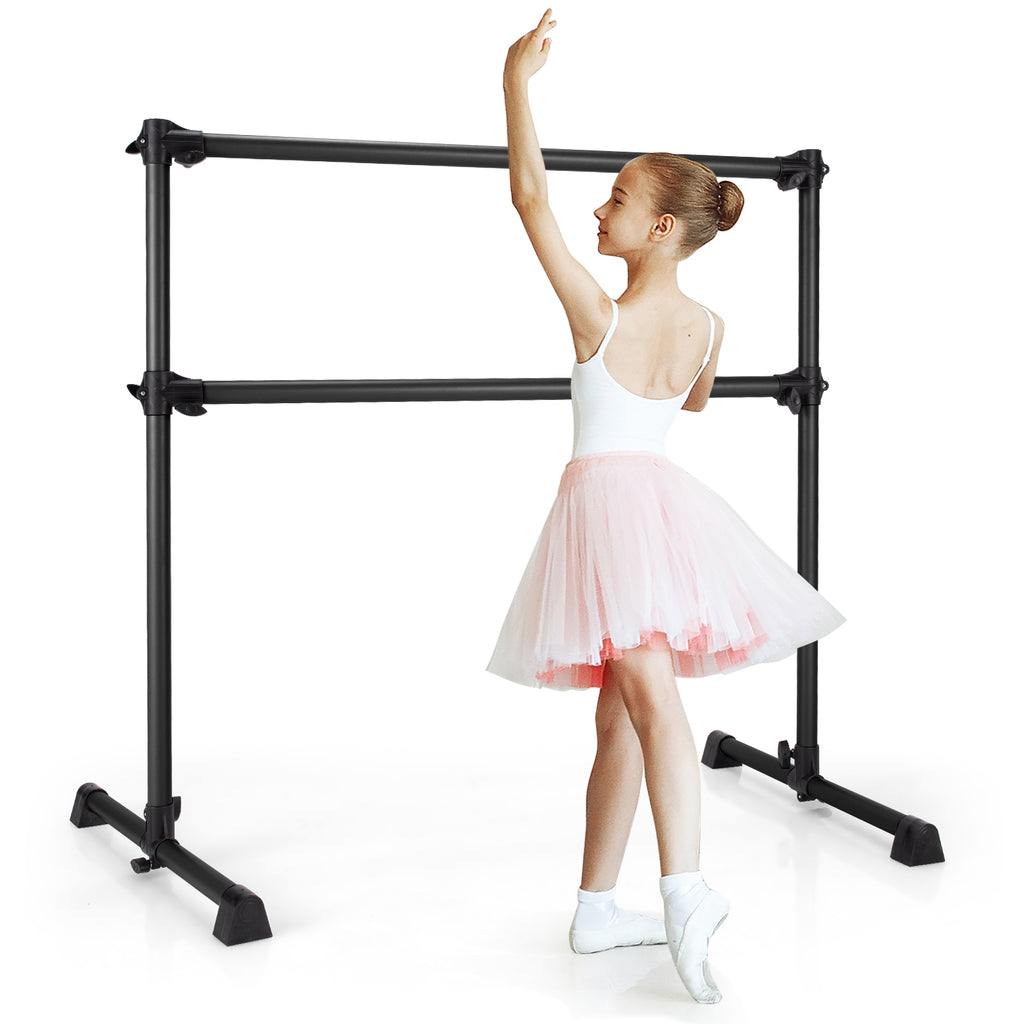 Double Ballet Barre Bar with Adjustable Height - 4 Feet Black Version of THIS Listing
