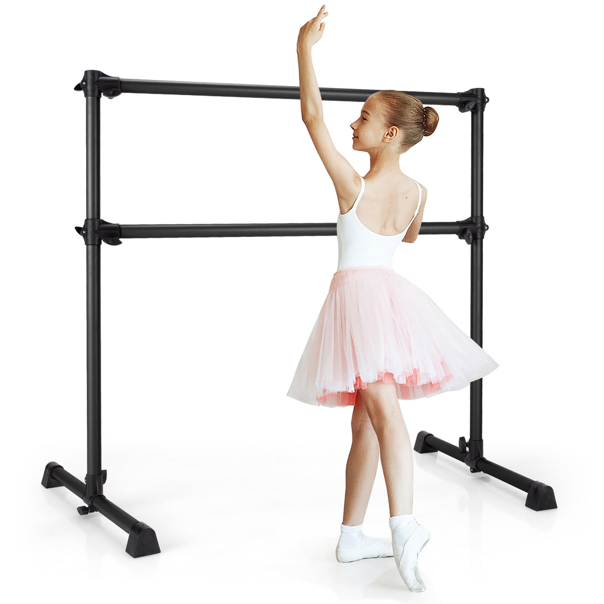 Double Ballet Barre Bar with Adjustable Height - 4 Feet Black Version of THIS Listing