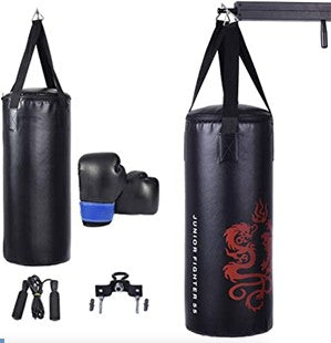 Kids Boxing Set with 40Lbs Sandbag Gloves Jump Rope Carry Bag - Variation 5 Pieces