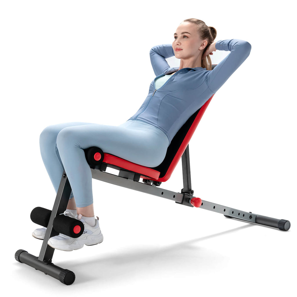 9-Position Adjustable Weight Bench with Sturdy Steel Frame for Full-Body Workout