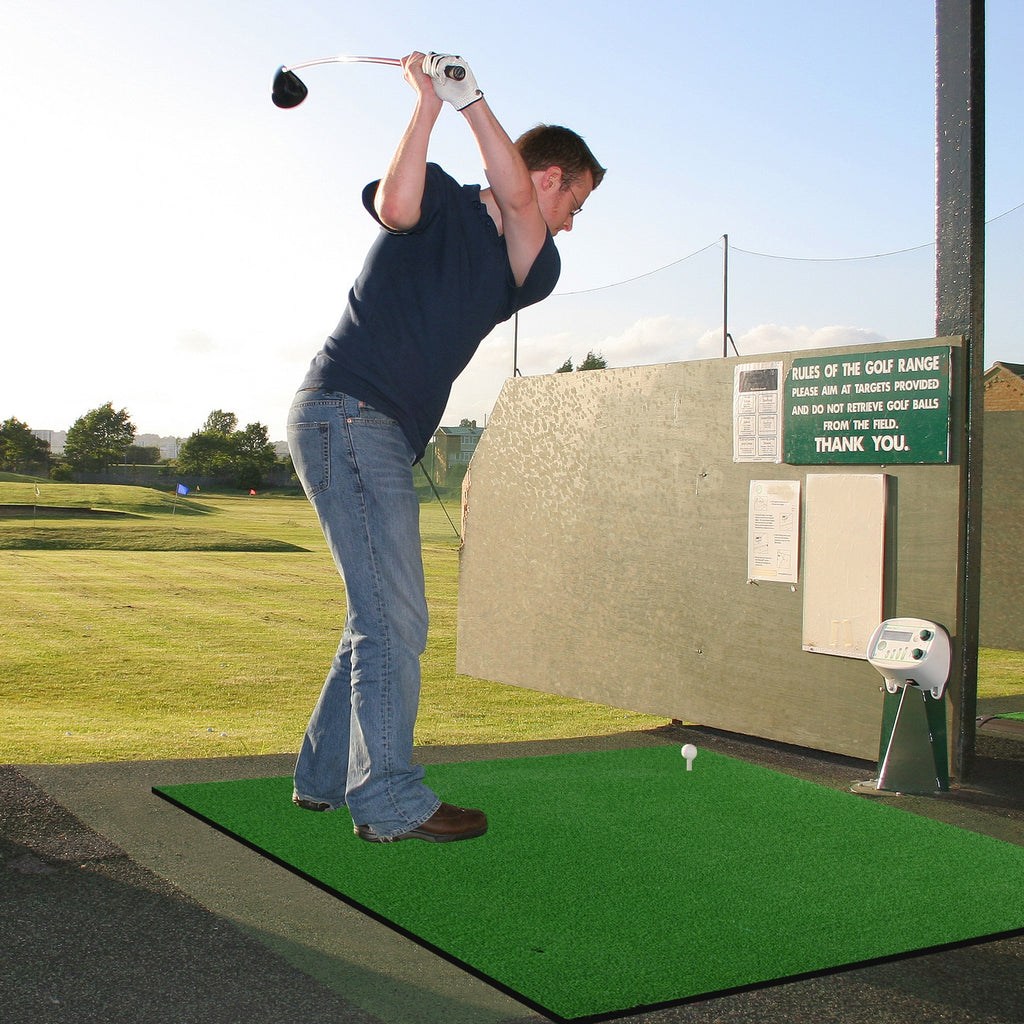 3 x 5 Feet Golf Hitting Mat with 3 Rubber Tees - Realistic Practice for Indoor & Outdoor