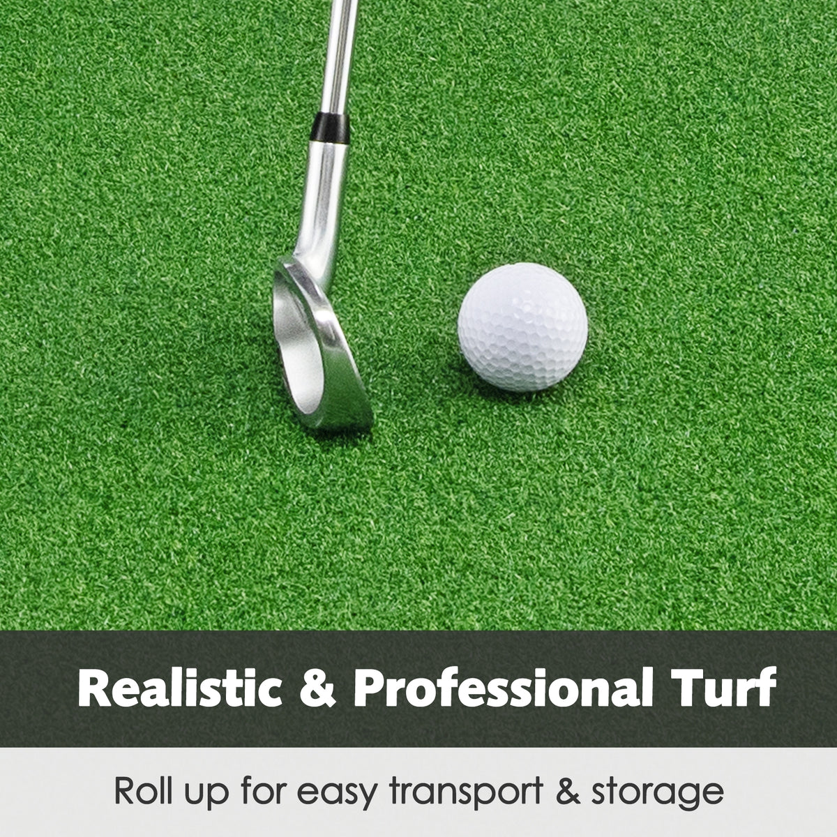 3 x 5 Feet Golf Hitting Mat with 3 Rubber Tees - Realistic Practice for Indoor & Outdoor