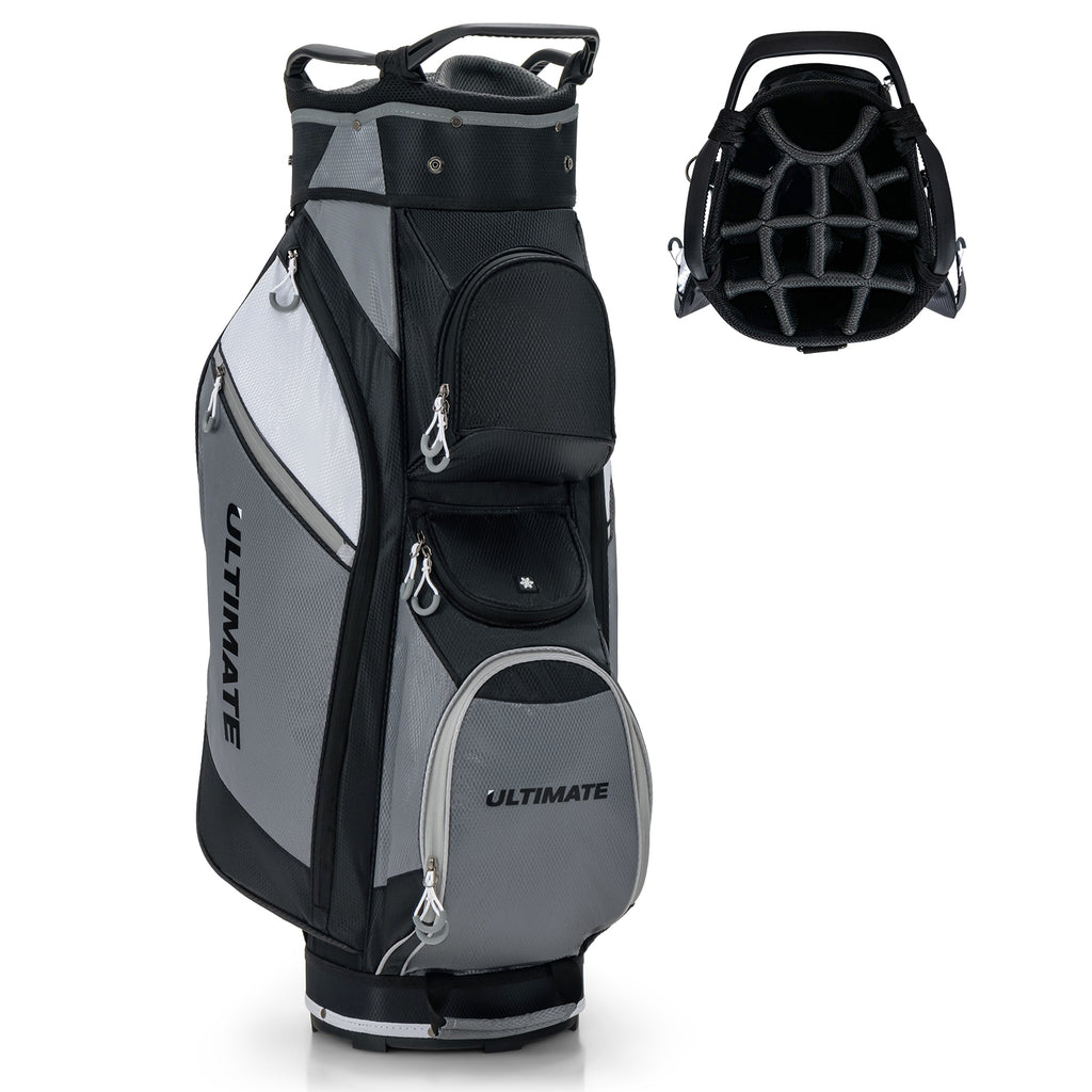 14-Way Golf Cart Stand Bag with Waterproof Rain Hood - Durable & Spacious