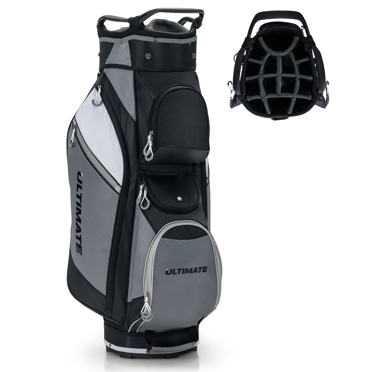 14-Way Golf Cart Stand Bag with Waterproof Rain Hood - Durable & Spacious
