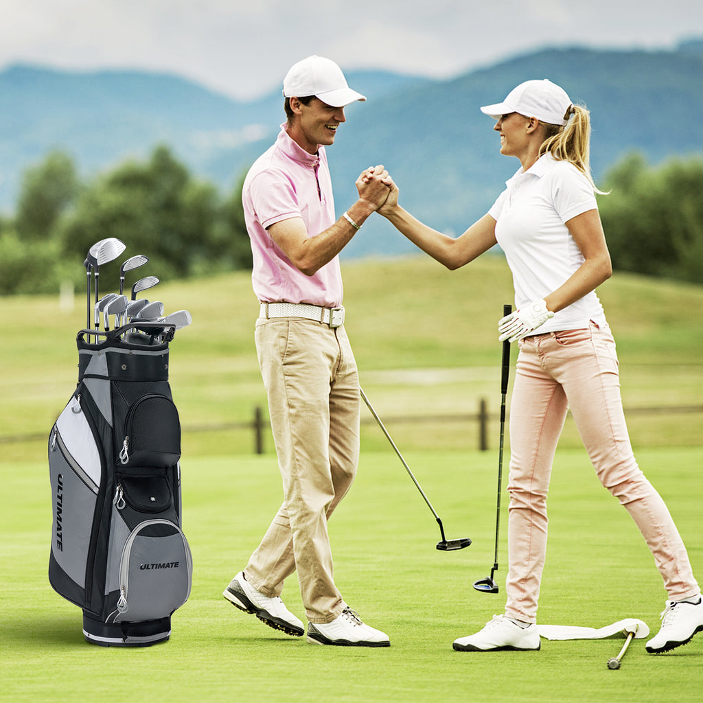 14-Way Golf Cart Stand Bag with Waterproof Rain Hood - Durable & Spacious