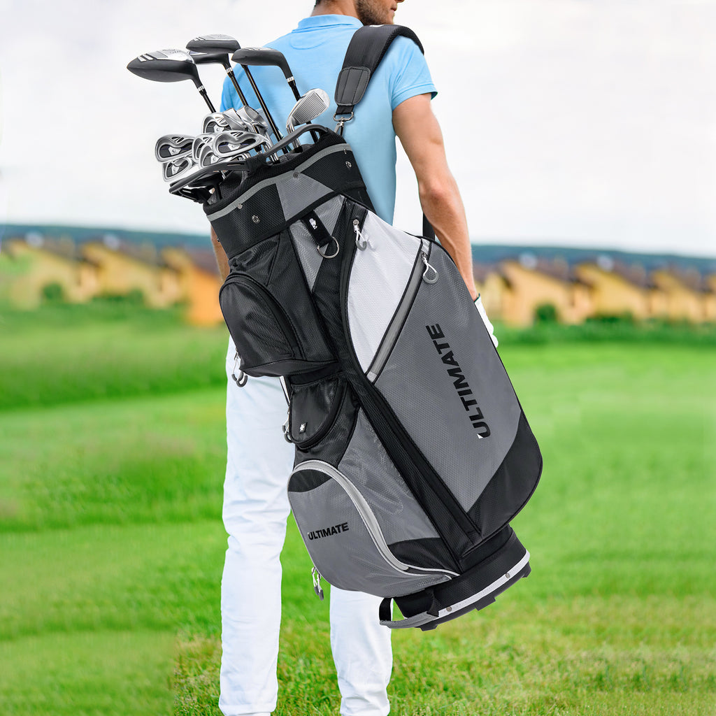 14-Way Golf Cart Stand Bag with Waterproof Rain Hood - Durable & Spacious