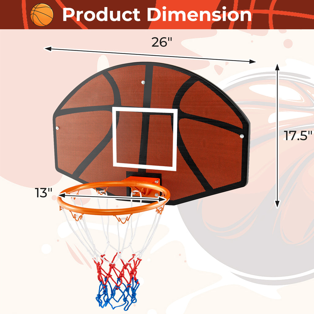 Indoor Outdoor Basketball Game with 11.5-Inch Shatterproof Backboard & Wall Mount