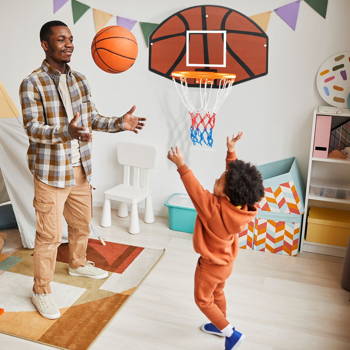 Indoor Outdoor Basketball Game with 11.5-Inch Shatterproof Backboard & Wall Mount