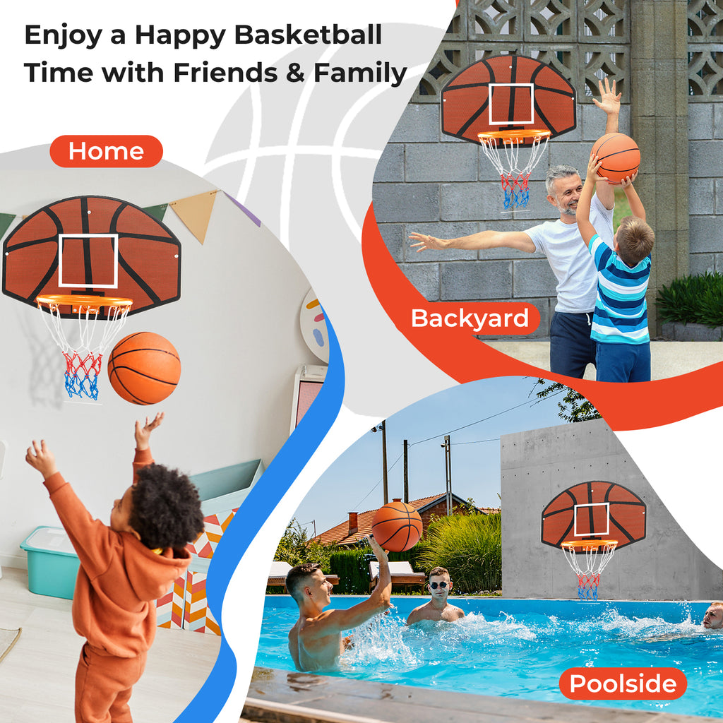 Indoor Outdoor Basketball Game with 11.5-Inch Shatterproof Backboard & Wall Mount
