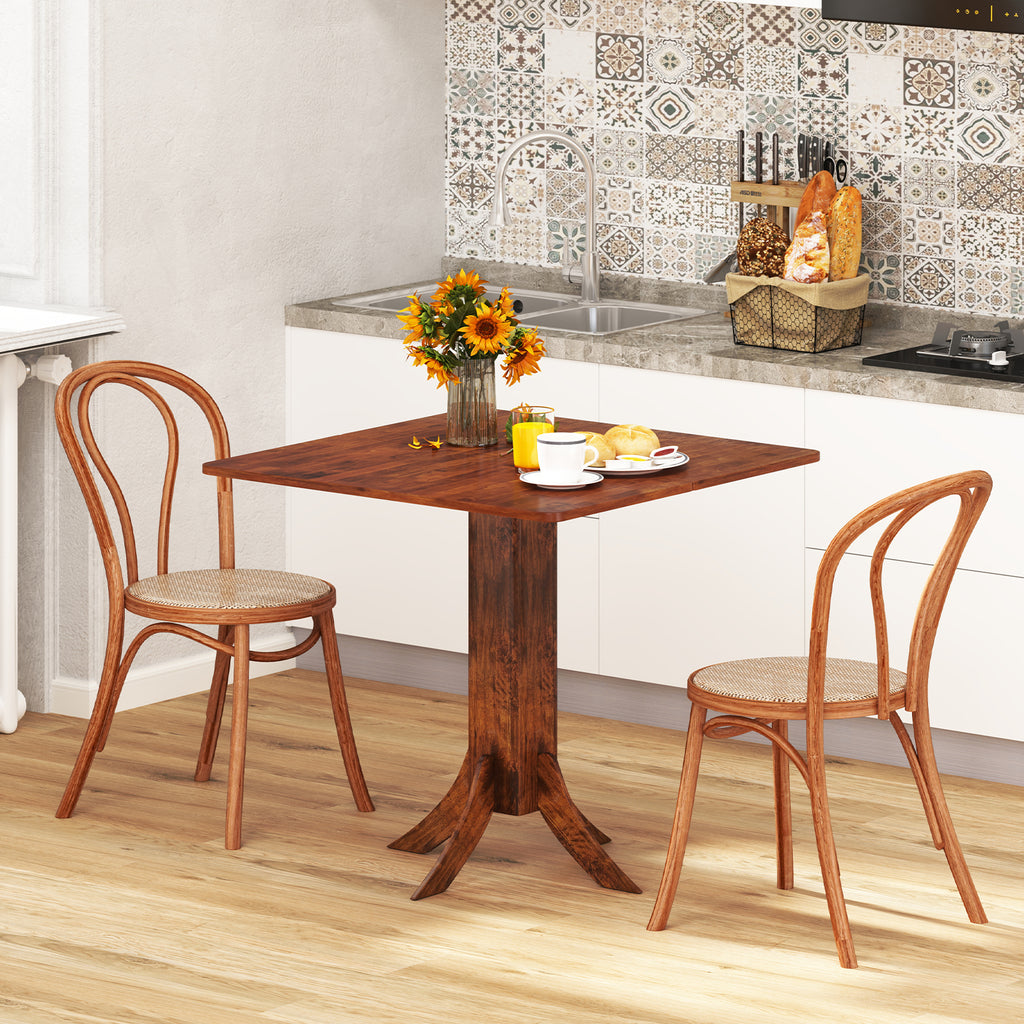 Square Dining Table with Pedestal Base, Walnut