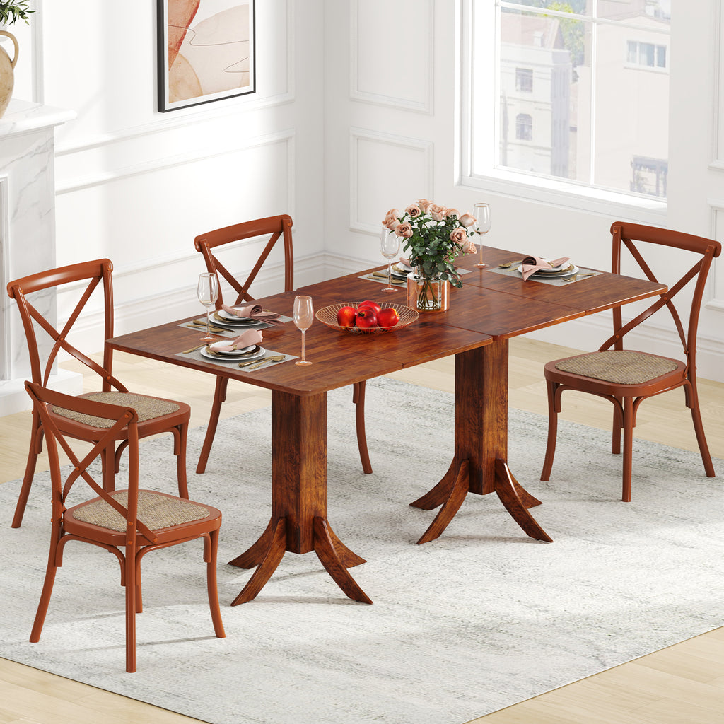 Square Dining Table with Pedestal Base, Walnut