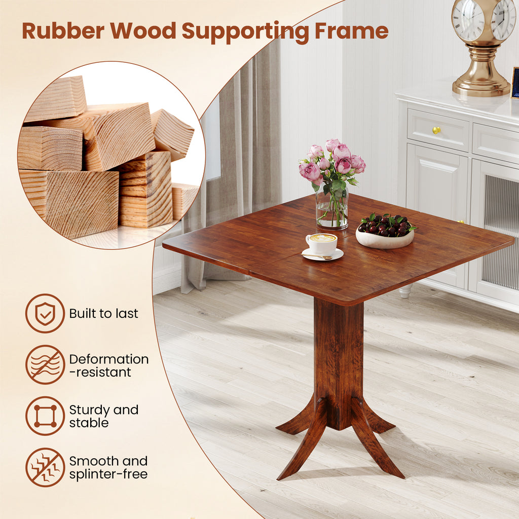 Square Dining Table with Pedestal Base, Walnut