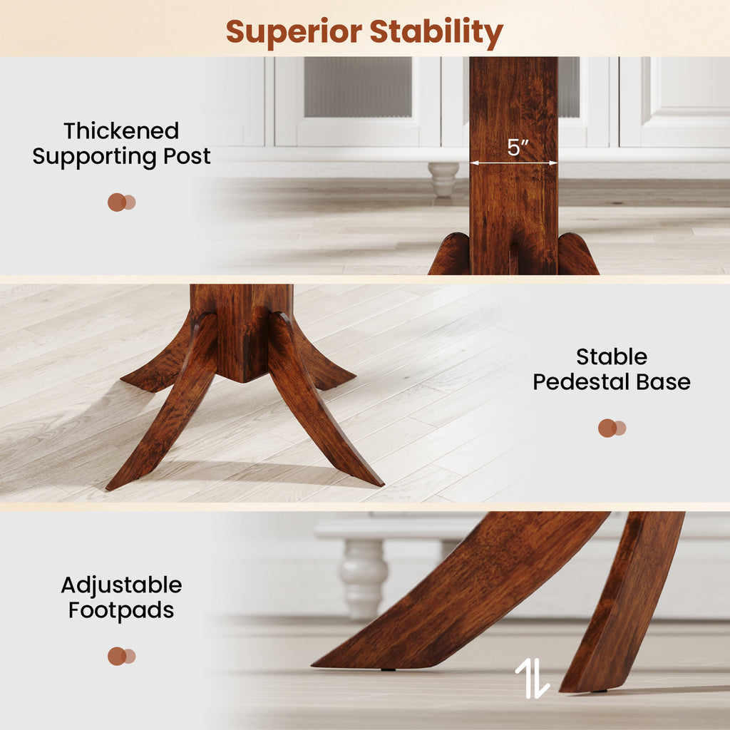 Square Dining Table with Pedestal Base, Walnut