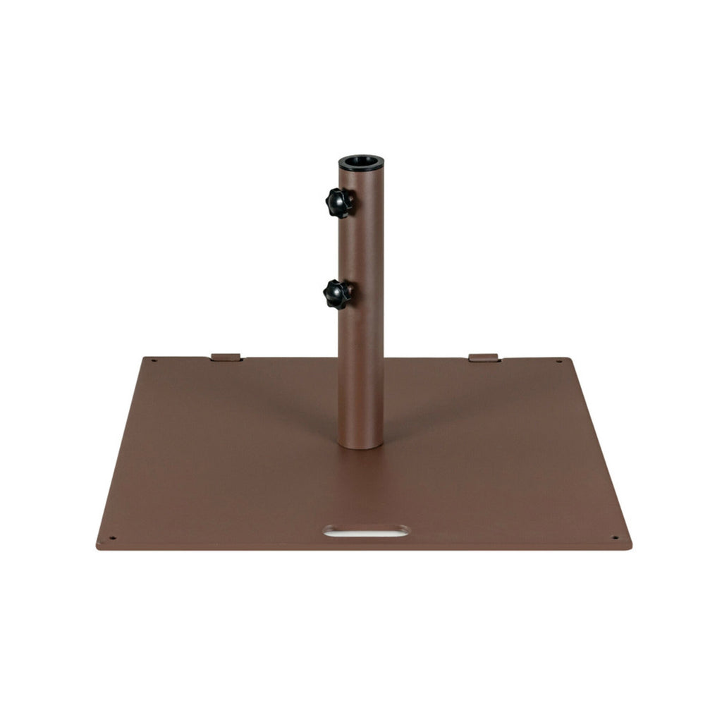 24 x 24 Inch Square Patio Umbrella Base, 50 lbs Weighted, Brown