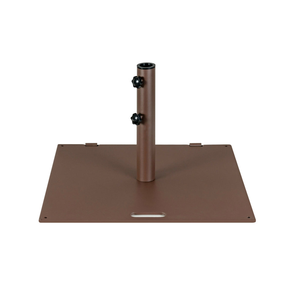 24 x 24 Inch Square Patio Umbrella Base, 50 lbs Weighted, Brown