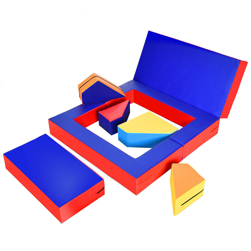 Kids Climb and Crawl Foam Playset - 8 Pieces, Multicolor, 4-in-1