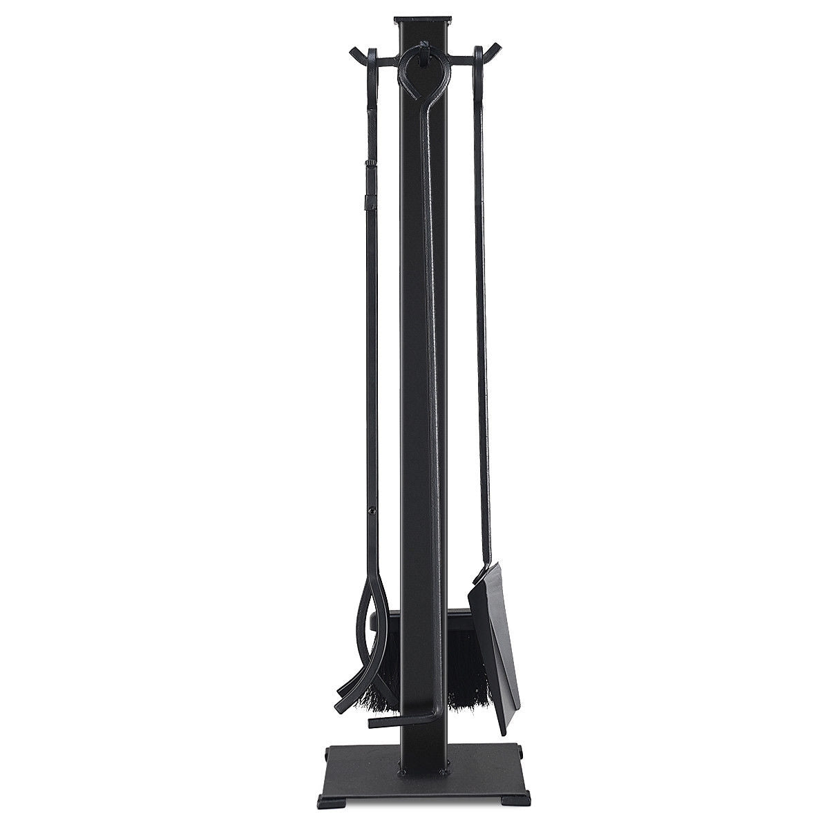 5-Piece Fireplace Tool Set with Rustic Handles – Steel