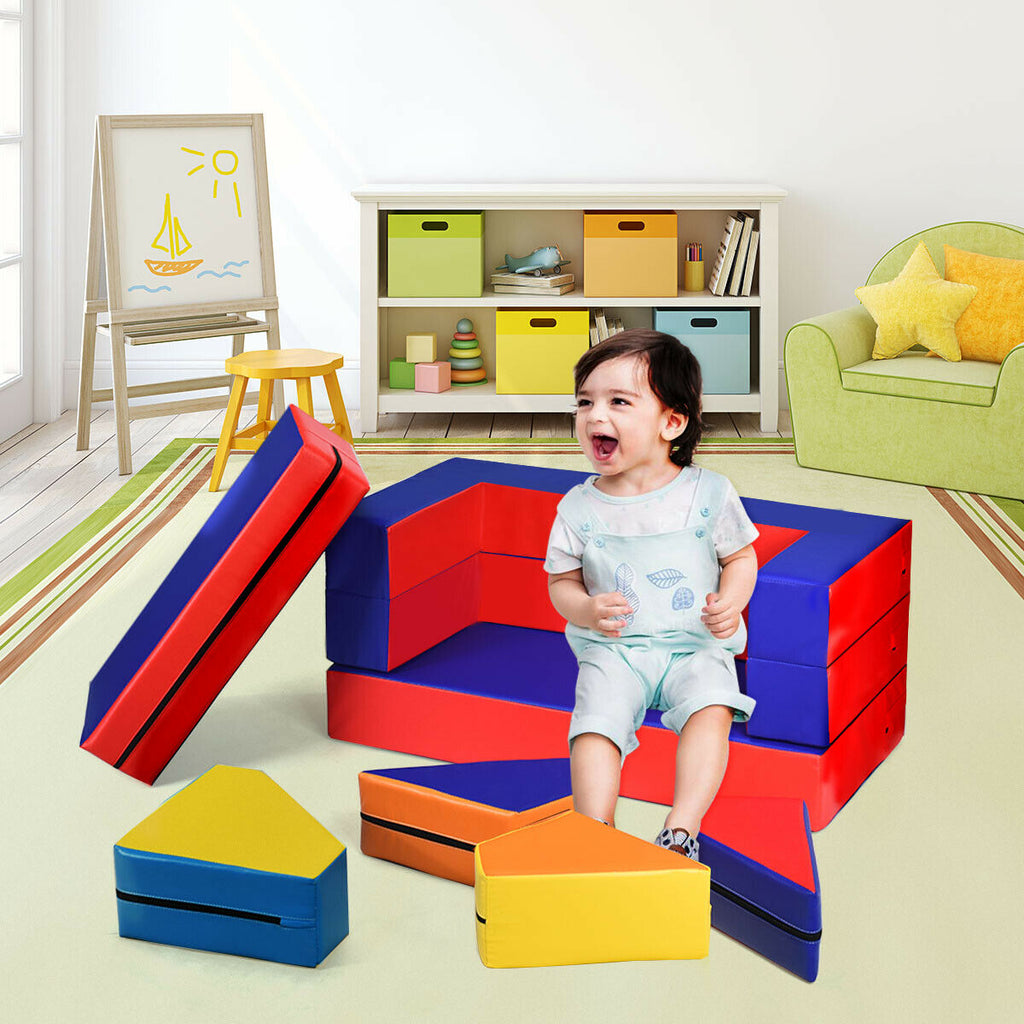 Kids Climb and Crawl Foam Playset - 8 Pieces, Multicolor, 4-in-1