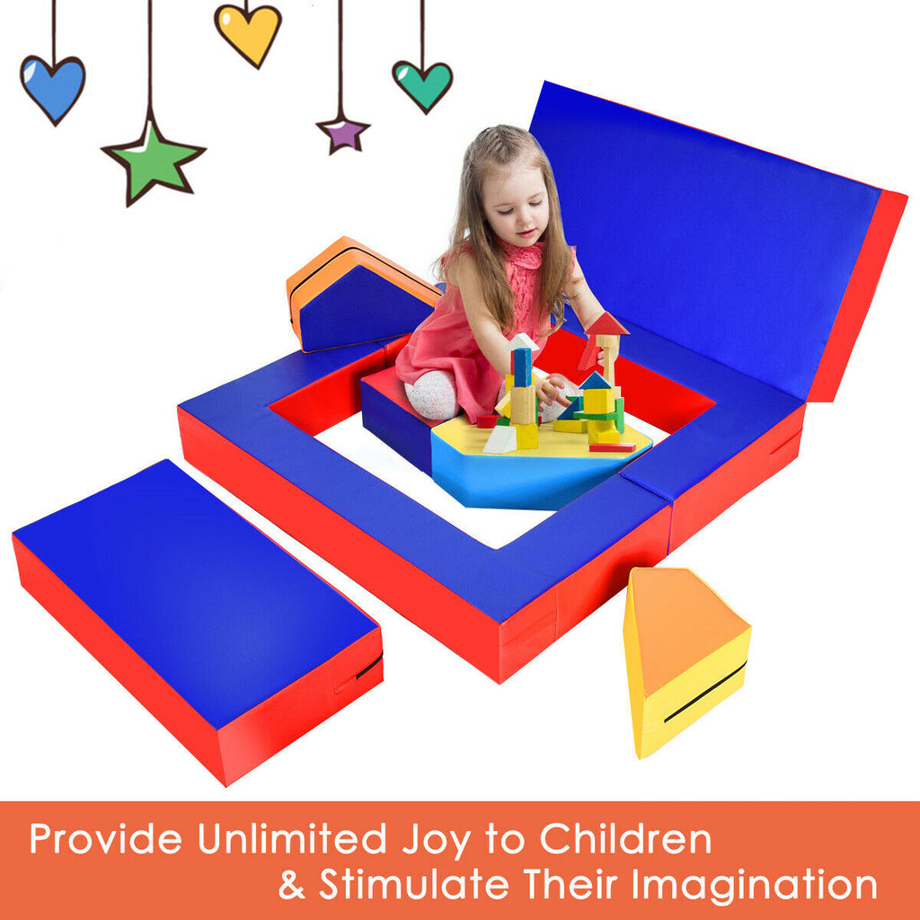 Kids Climb and Crawl Foam Playset - 8 Pieces, Multicolor, 4-in-1