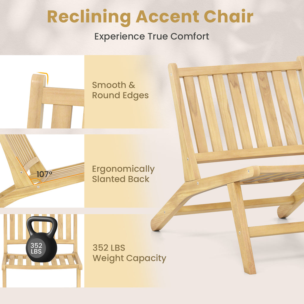 Teak Wood Outdoor Reclining Chair