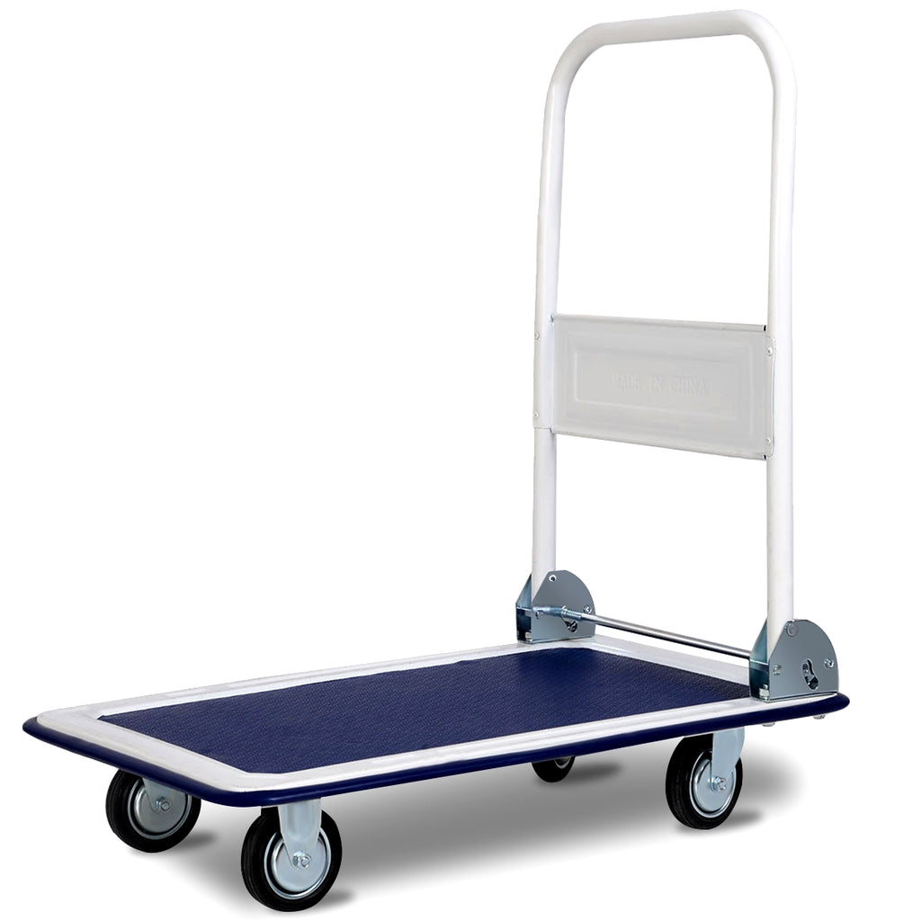 Platform Hand Truck Dolly, 330 lbs, Foldable – Light Blue
