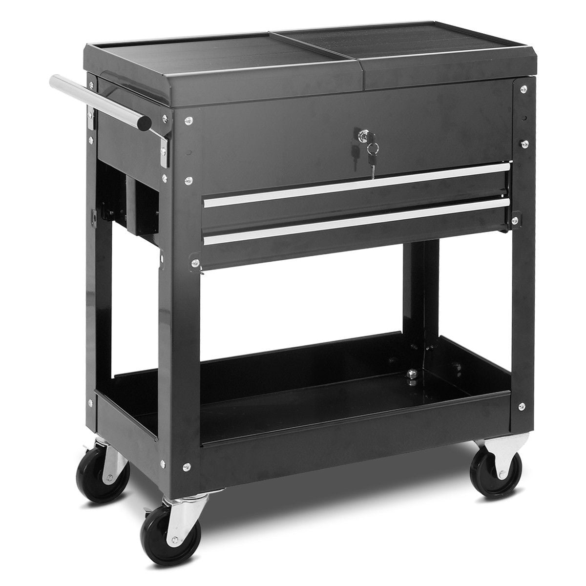 Rolling Mechanics Tool Cart Slide Top Utility Storage Cabinet
