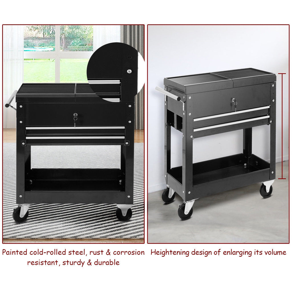 Rolling Mechanics Tool Cart Slide Top Utility Storage Cabinet