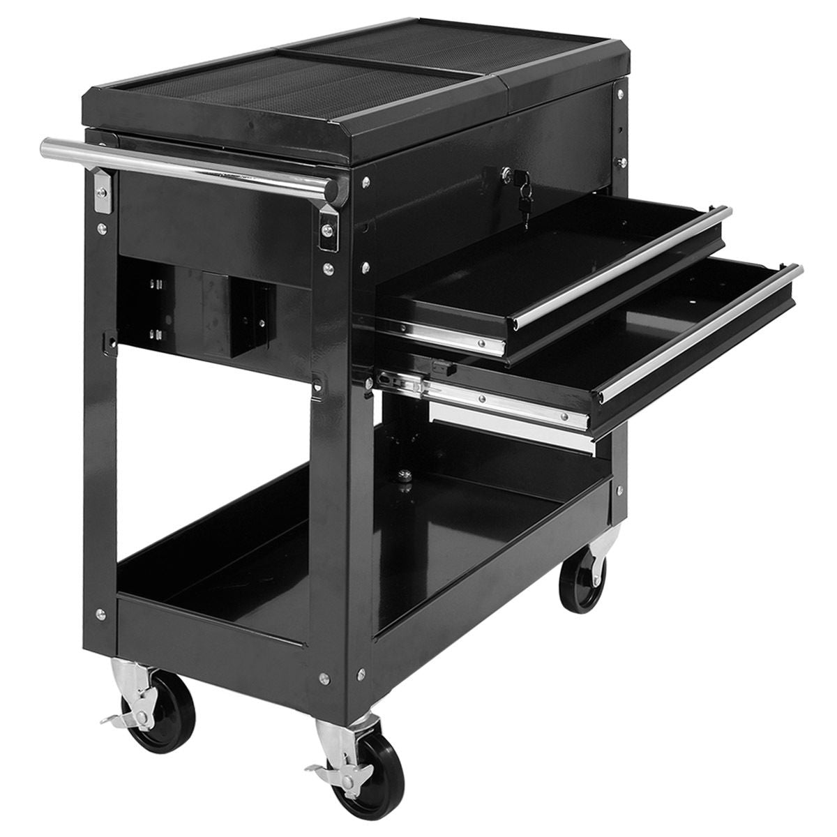 Rolling Mechanics Tool Cart Slide Top Utility Storage Cabinet