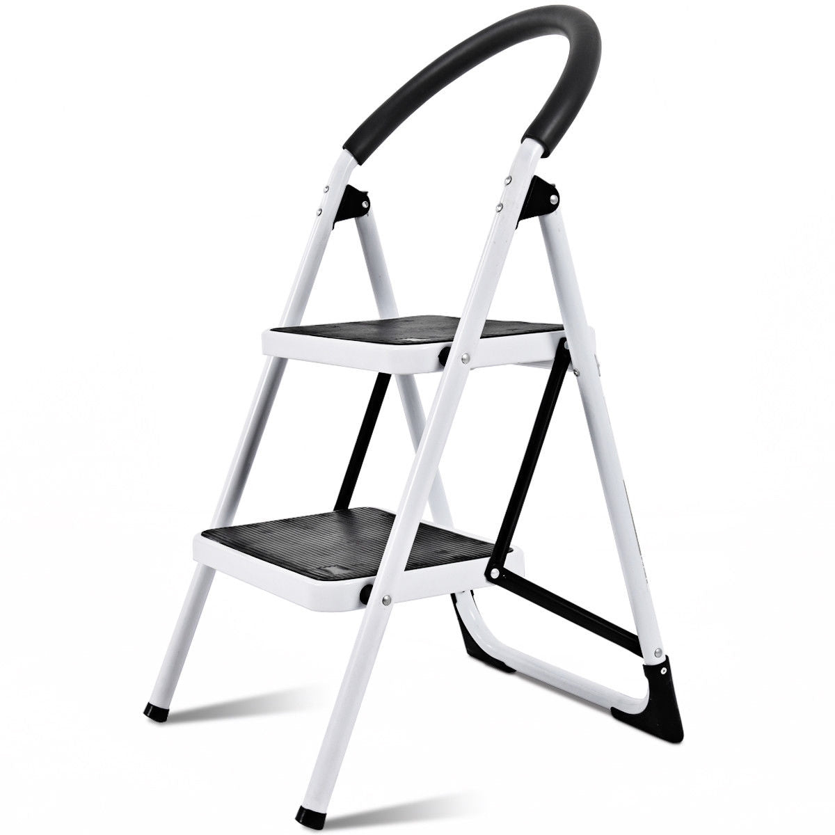 2-Step Folding Stool with Anti-Slip Pedals