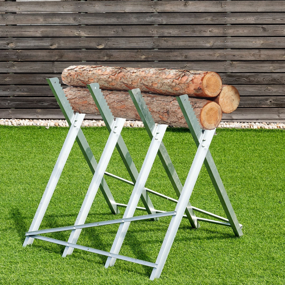 Heavy Duty Steel Sawhorse - 220 lbs Capacity