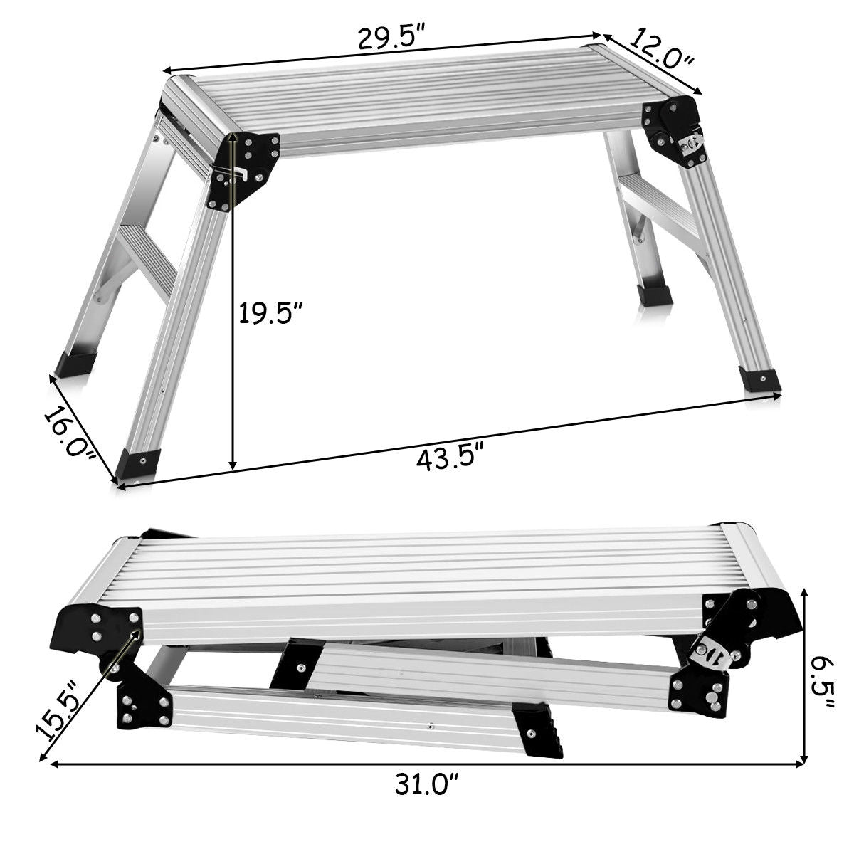 Heavy Duty Aluminum Folding Step Ladder