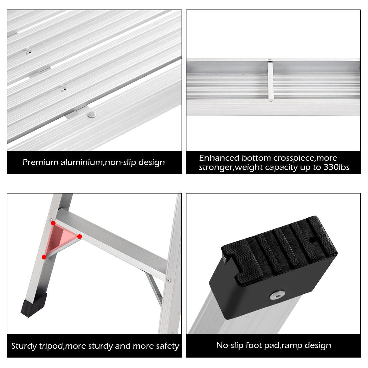 Heavy Duty Aluminum Folding Step Ladder