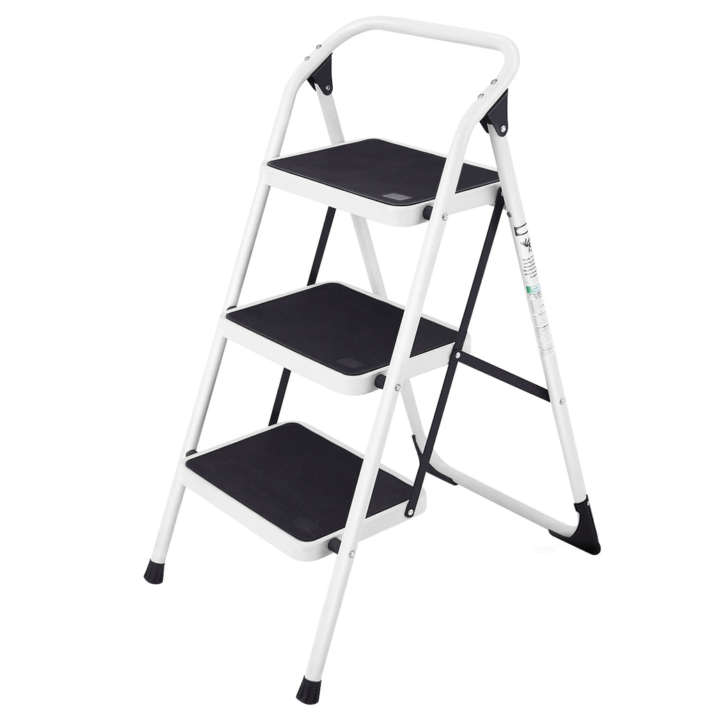 Folding 3-Step Ladder with Anti-Slip Platform