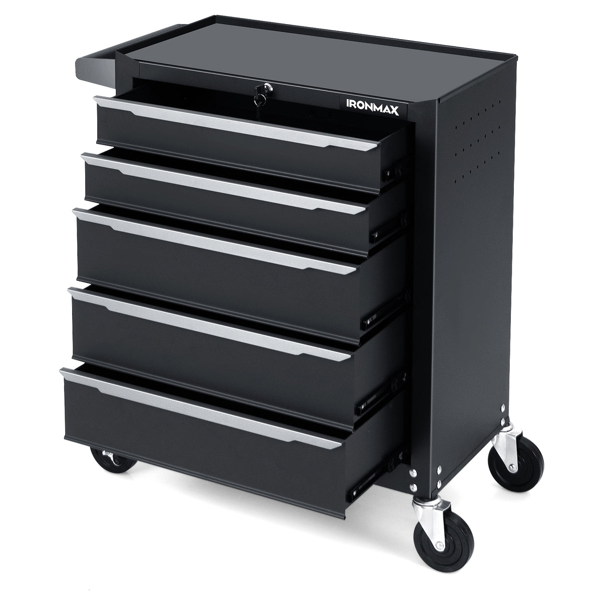 5-Drawer Tool Storage Cabinet with Wheels - Black