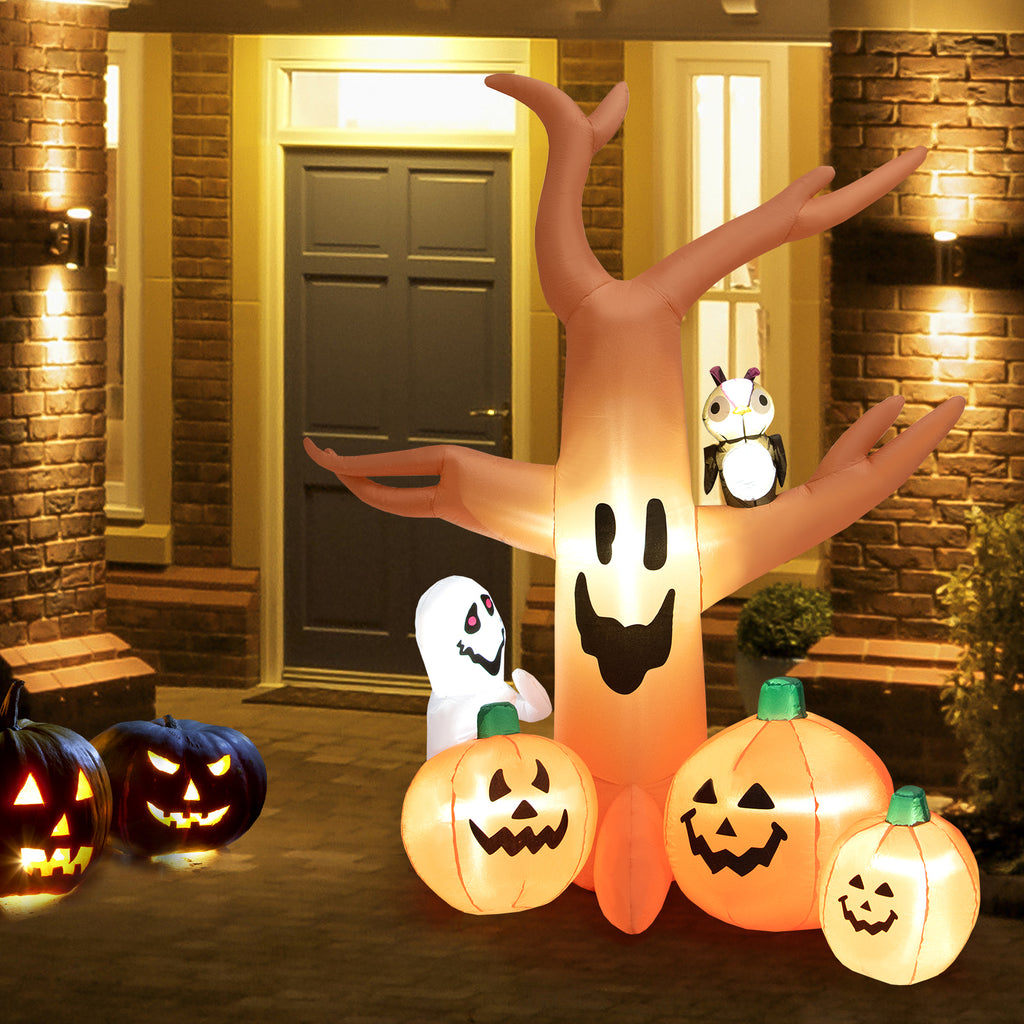 8 Feet Inflatable Dead Tree with LED Lights for Halloween Yard Decor